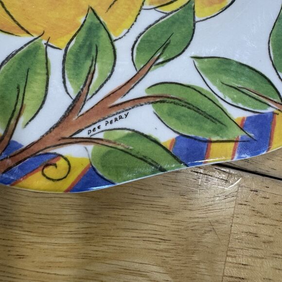 8 Trudeau Melamine Bowls & Plates With Fruit Dee Perry Design Scallop Rimmed EUC - Picture 12 of 12